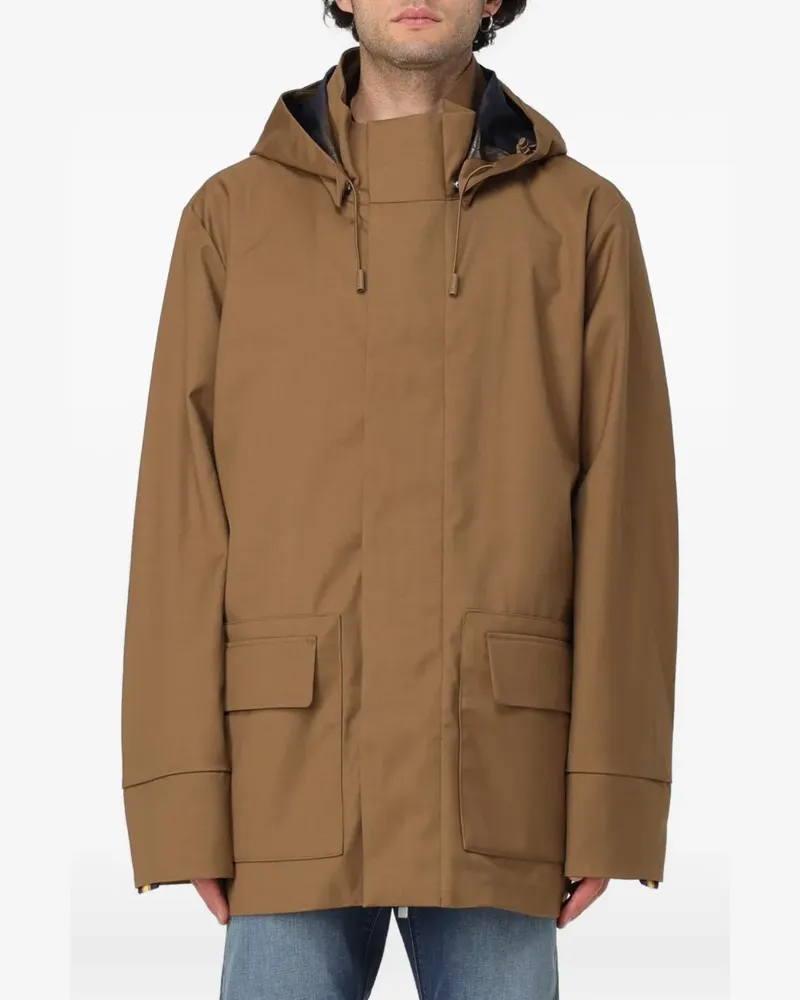 K-Way Erhal hooded flap-pocket coat - Braun Braun