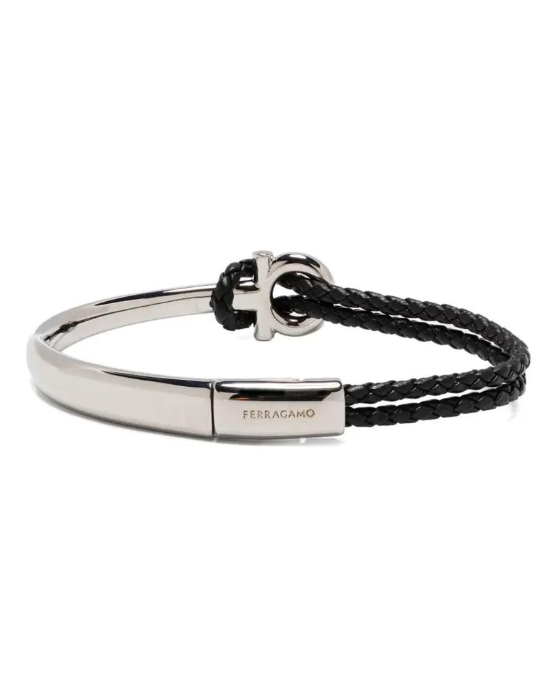 Ferragamo Geflochtenes Lederarmband - Silber Silber