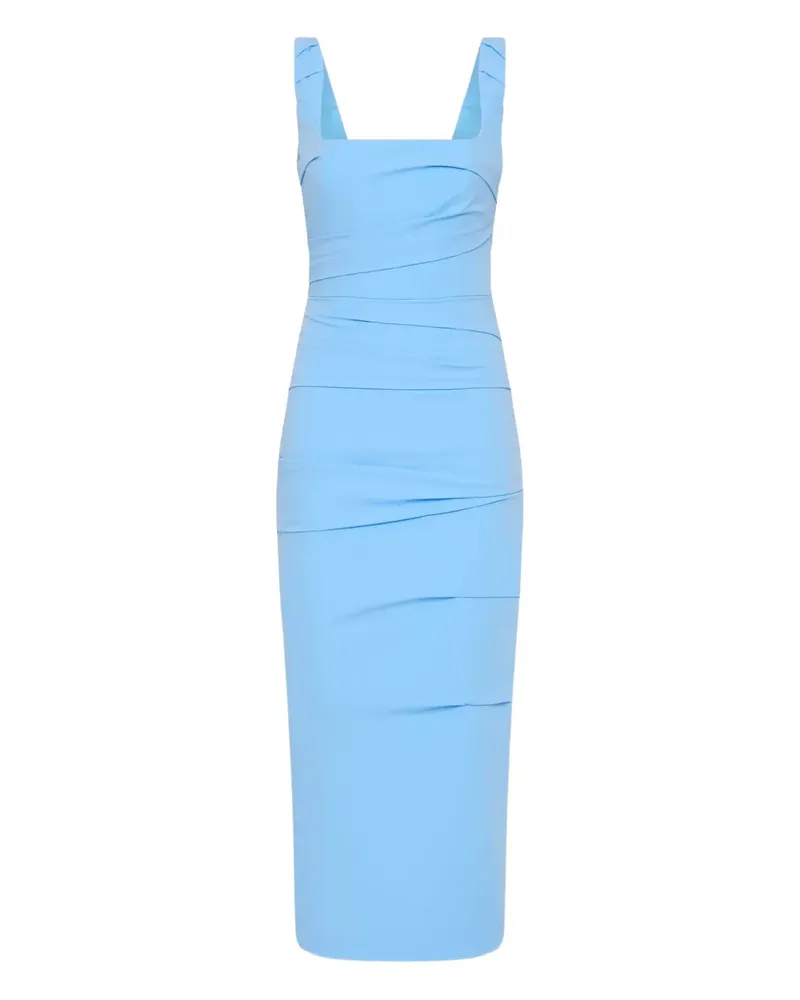 Rachel Gilbert Drapiertes Midikleid mit eckigem Ausschnitt - Blau Blau