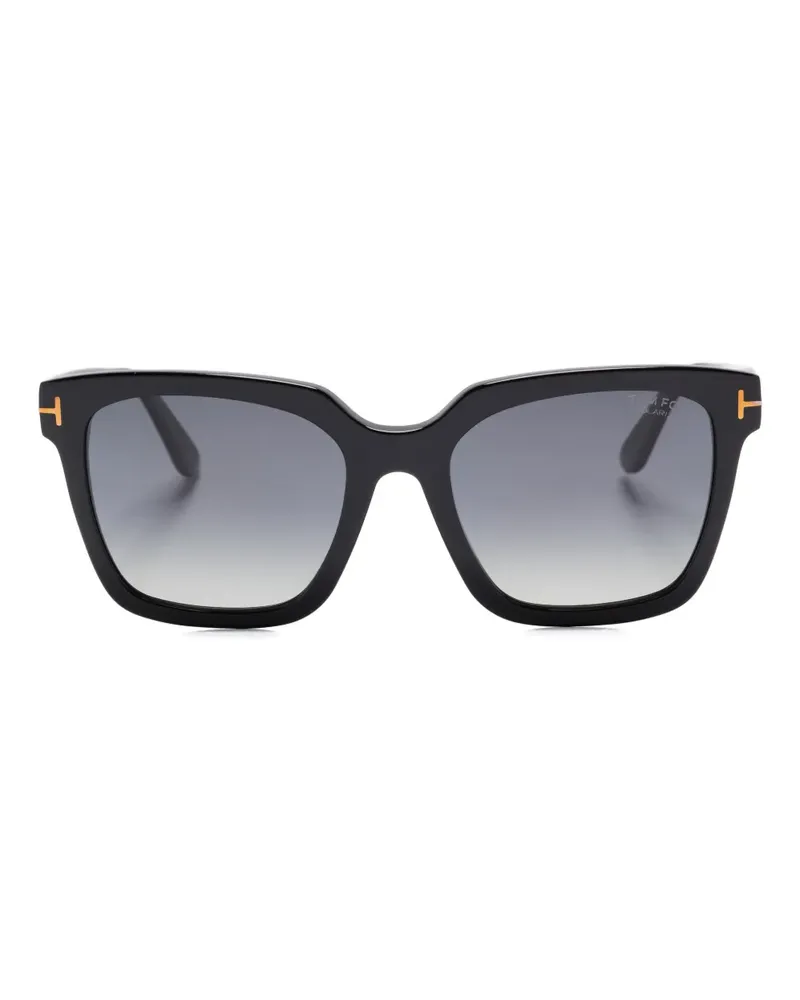 Tom Ford Sonnenbrille mit eckigem Gestell - Schwarz Schwarz