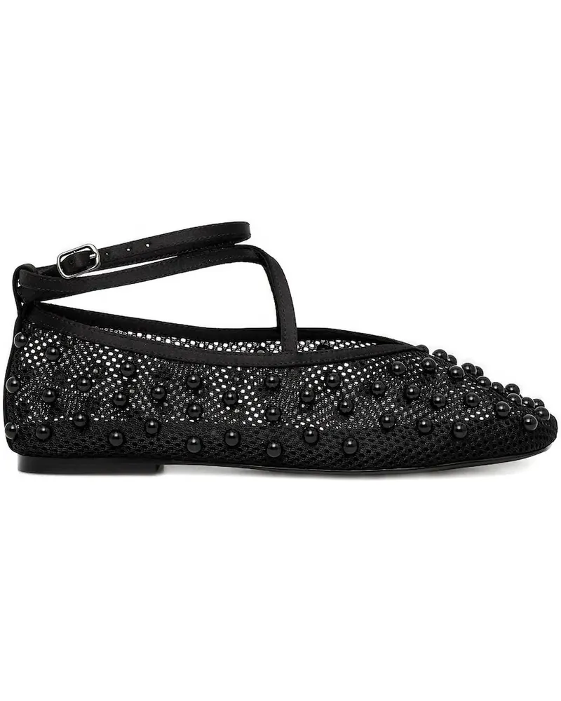 Stine Goya Mesh-Ballerinas mit Perlenverzierung - Schwarz Schwarz