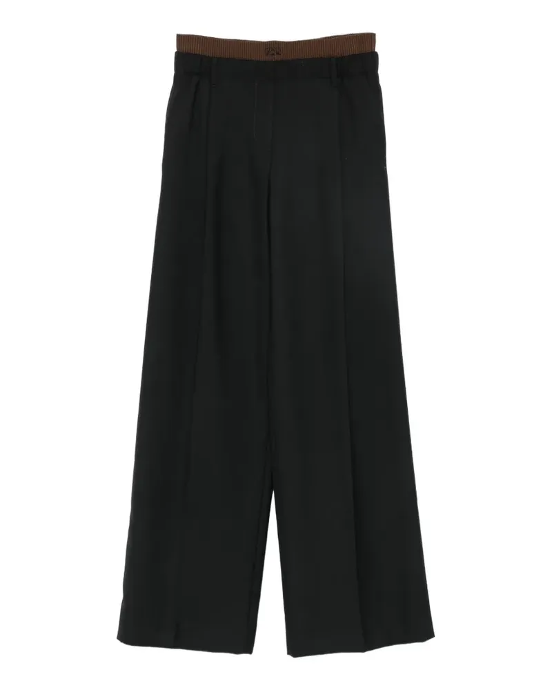 Loewe logo-waistband pleated trousers - Schwarz Schwarz