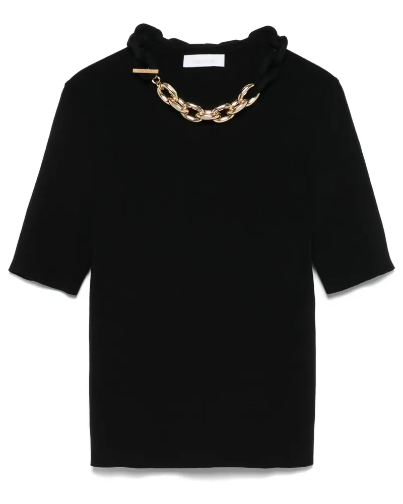 Paco Rabanne Oberteil mit Kettendetail - Schwarz Schwarz