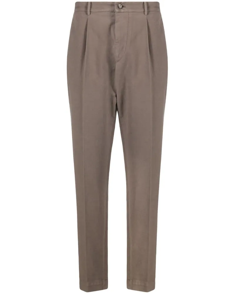 Dell'oglio Tapered-Hose mit Falten Braun