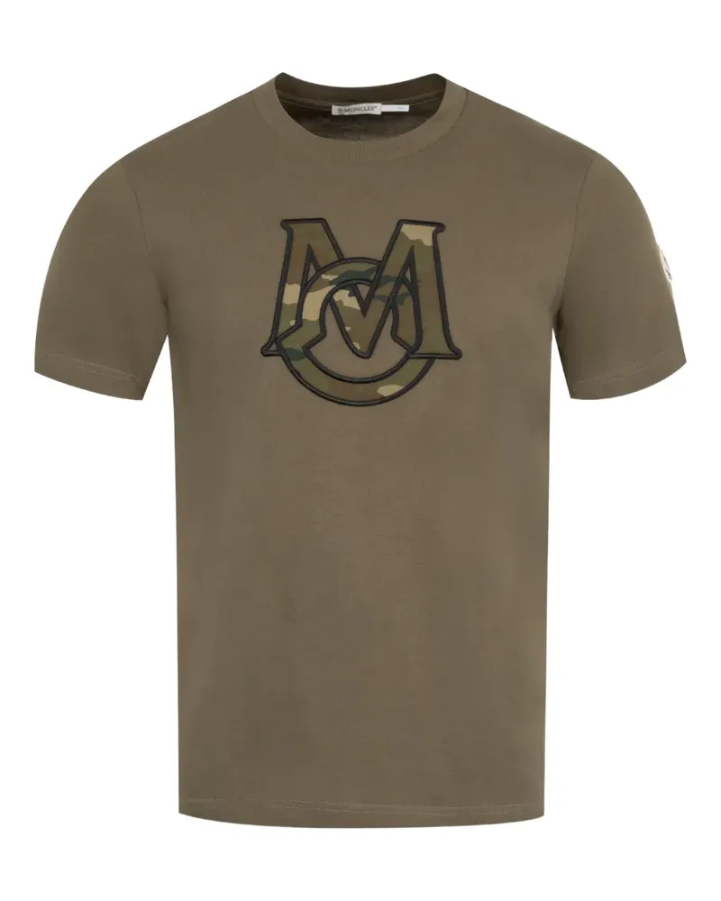 Moncler T-Shirt mit Logo-Stickerei - Braun Braun