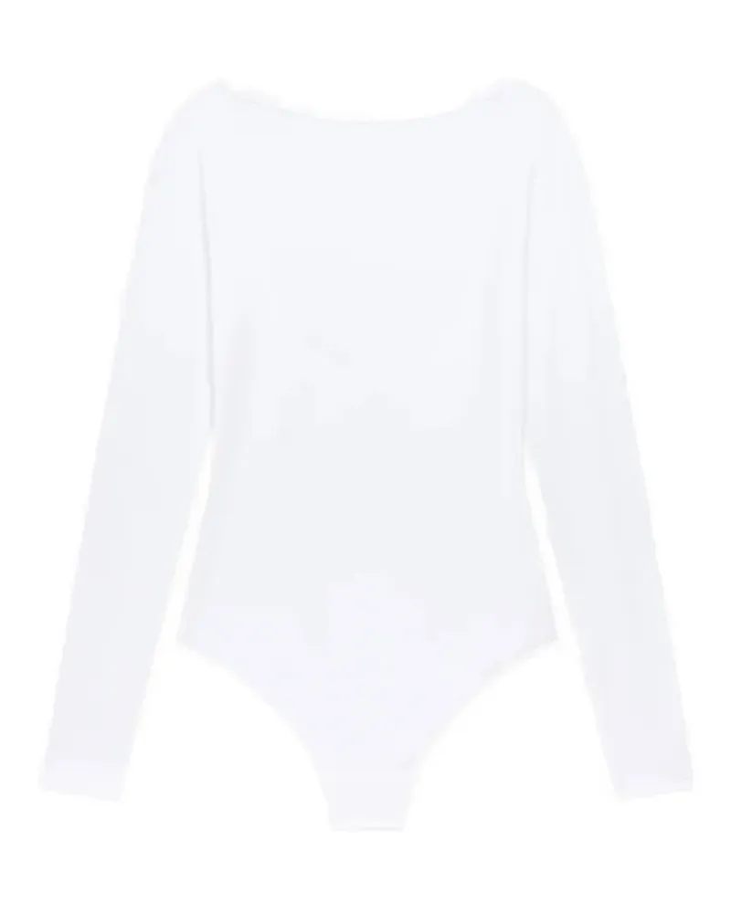 Another Tomorrow scoop-back long-sleeve bodysuit - Weiß Weiß