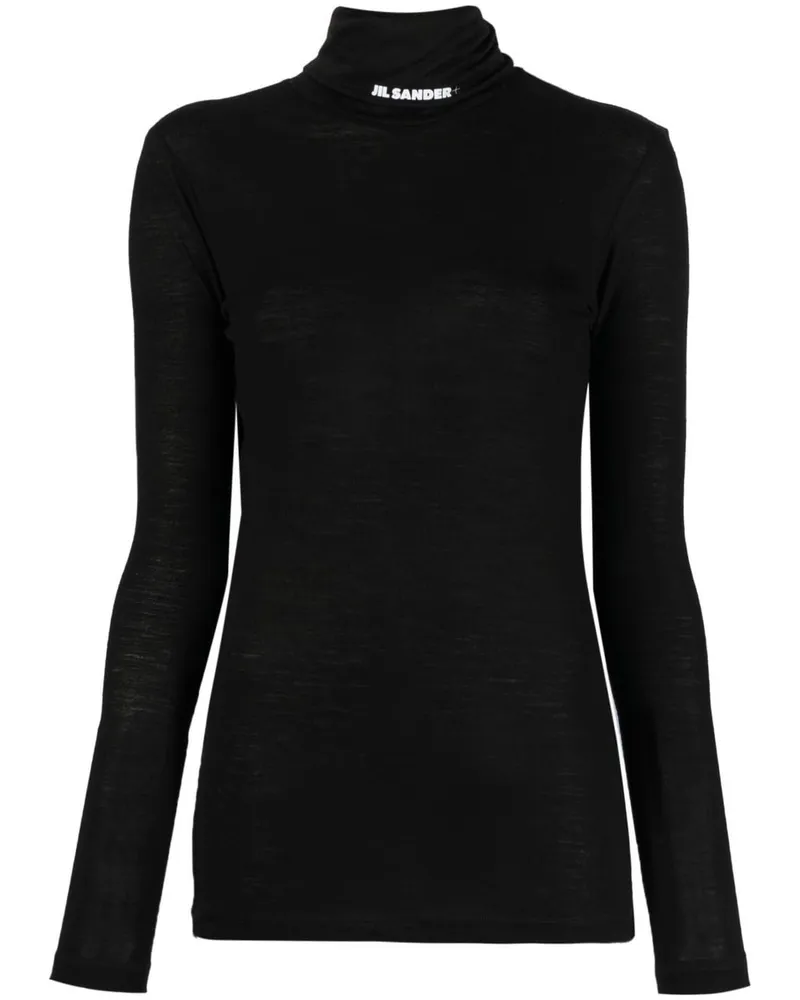 Jil Sander Oberteil mit Stehkragen - Schwarz Schwarz