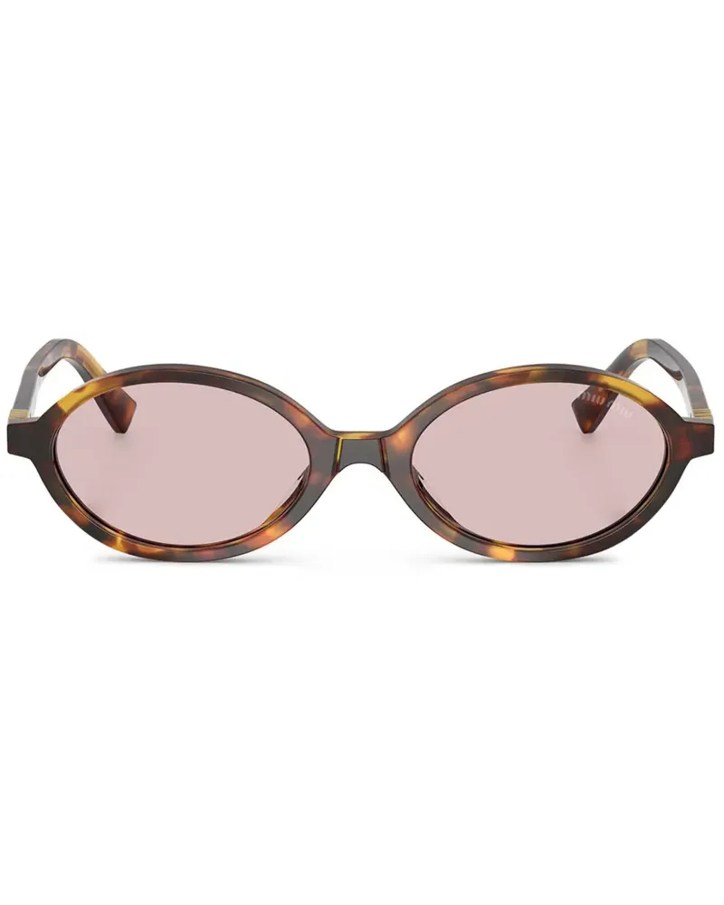 Miu Miu Sonnenbrille mit ovalem Gestell - Braun Braun
