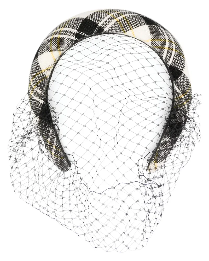 RED Valentino Stirnband mit Karomuster - Schwarz Schwarz