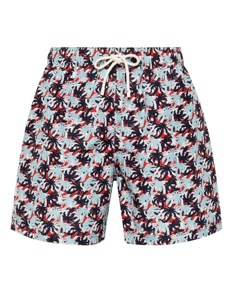 Palm Angels Badeshorts mit Palmen-Print - Blau Blau