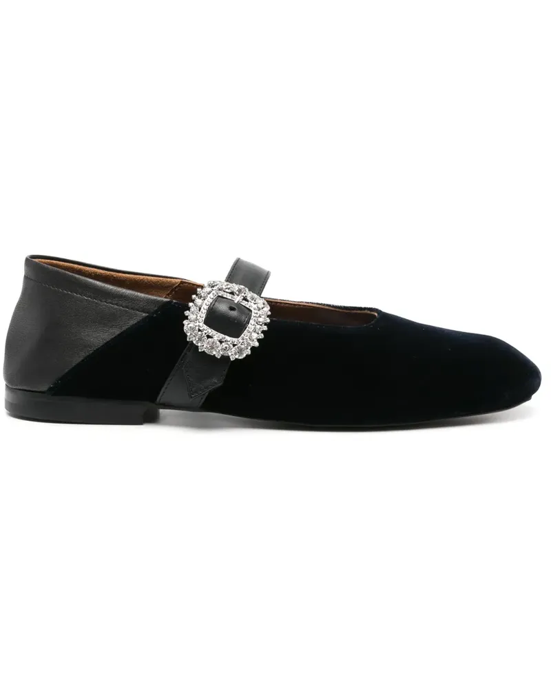 Wales Bonner Ballerinas aus Samt - Blau Blau