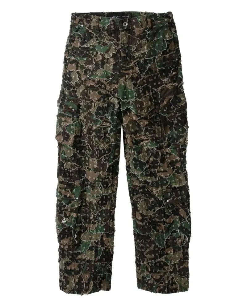 WHO DECIDES WAR Cargohose mit Camouflage-Print - Grün Grün