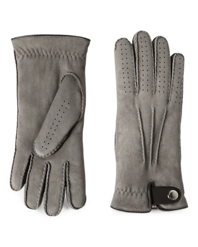 Brunello Cucinelli suede shearling gloves - Grau Grau