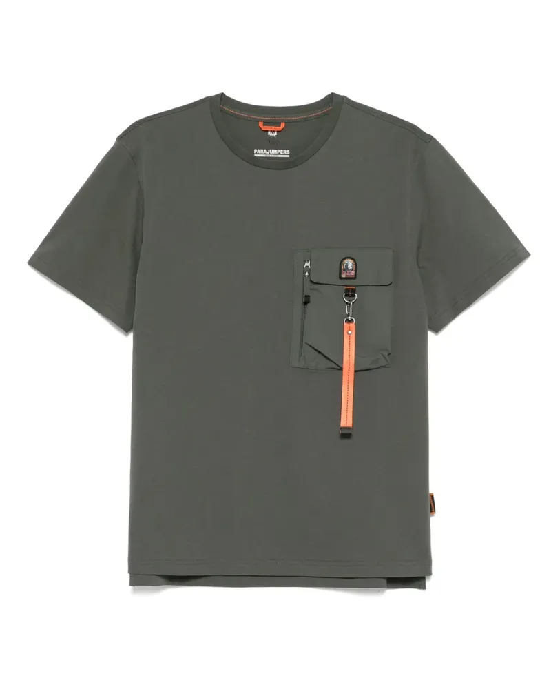 Parajumpers T-Shirt mit Logo-Patch - Grün Grün