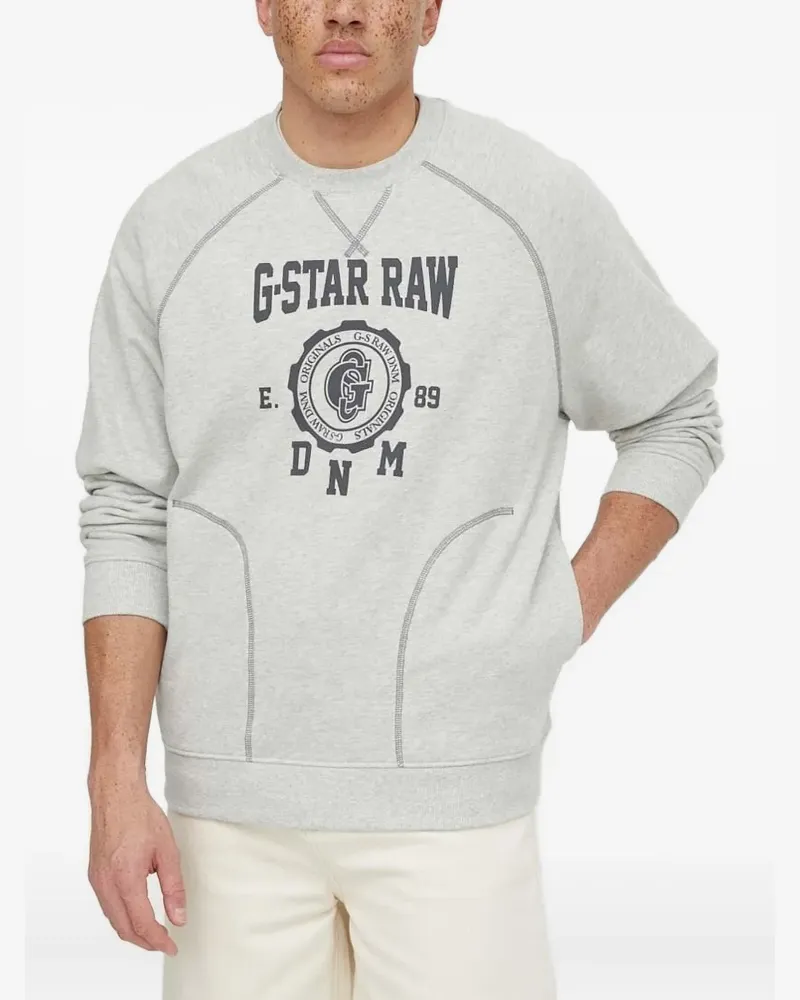 G-STAR RAW Sweatshirt mit Logo-Verzierung - Grau Grau