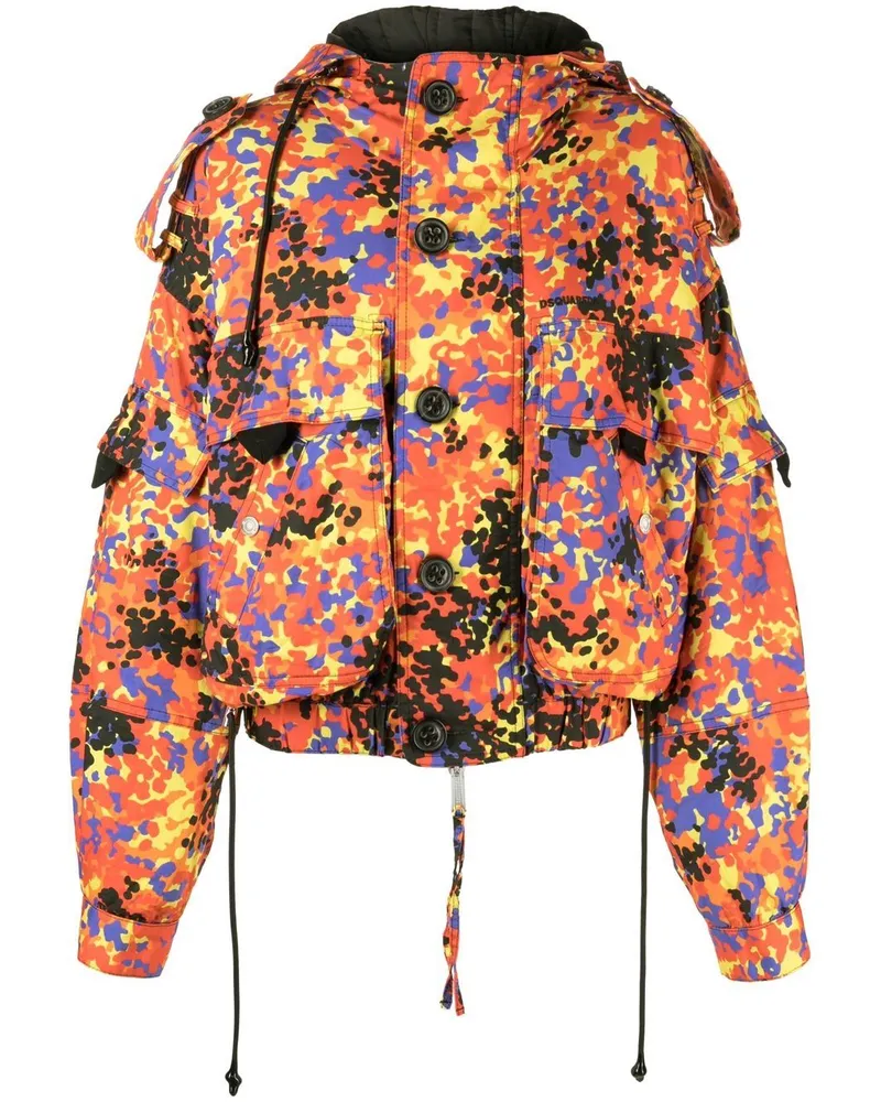 Dsquared2 Kapuzenjacke mit abstraktem Print - Orange Orange