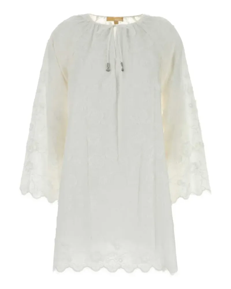 Michael Kors embroidered lace-trimmed mini dress - Weiß Weiß