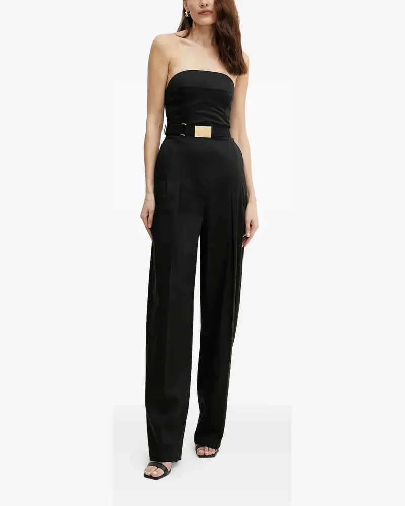 Elisabetta Franchi Ärmelloser Jumpsuit mit Gürtel - Schwarz Schwarz