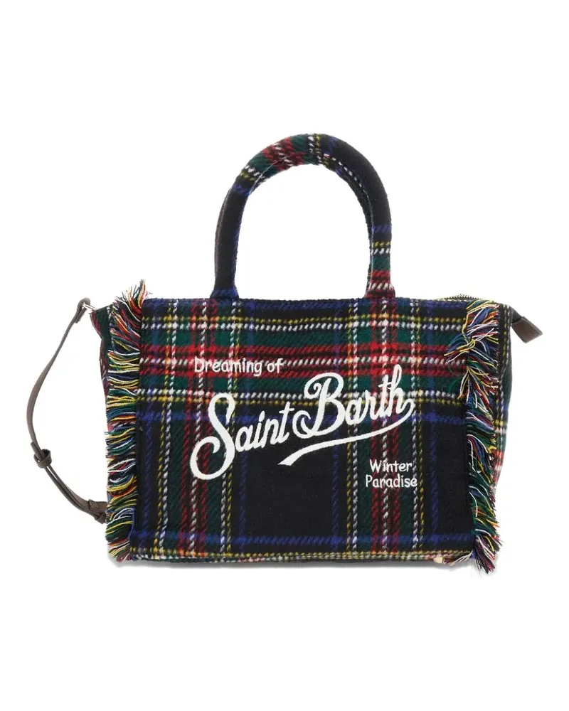 MC2 Saint Barth Colette Tote Bag mit Schottenkaro - Schwarz Schwarz
