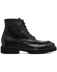 Doucal´s Schnürstiefel aus strukturiertem Leder 55mm Schwarz