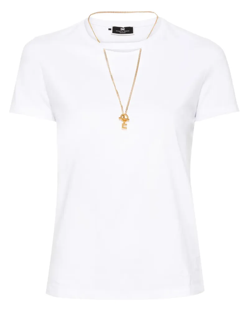 Elisabetta Franchi T-Shirt mit Cut-Outs - Weiß Weiß