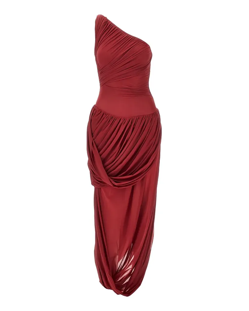 Maygel Coronel one-shoulder draped maxi dress - Rot Rot