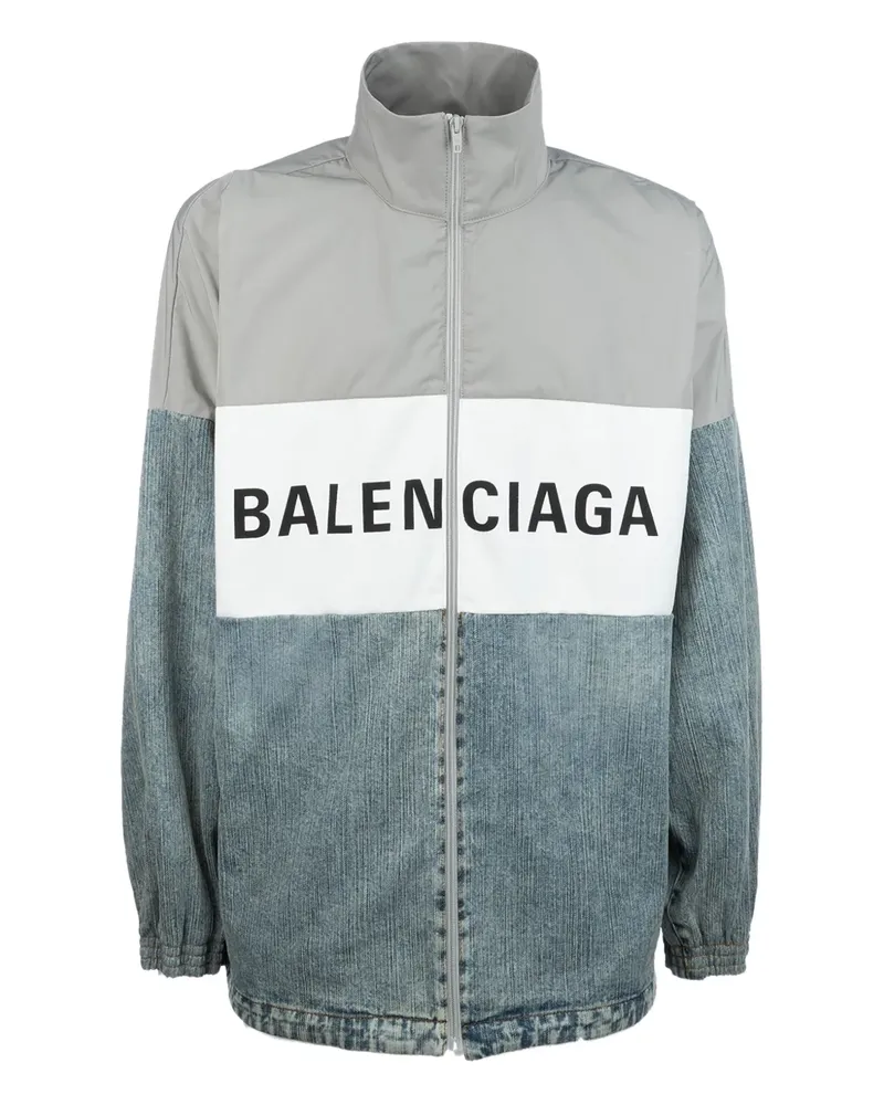 Balenciaga Jacke in Colour-Block-Optik - Grau Grau