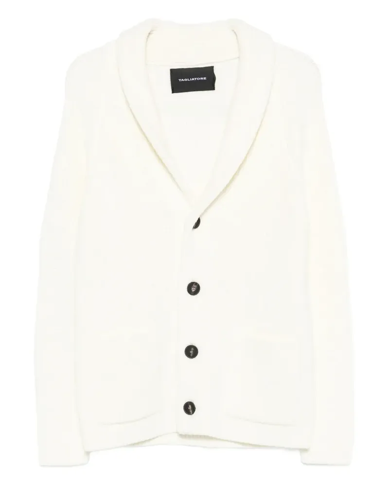 Tagliatore Gerippter Cardigan mit Schalkragen - Nude Nude