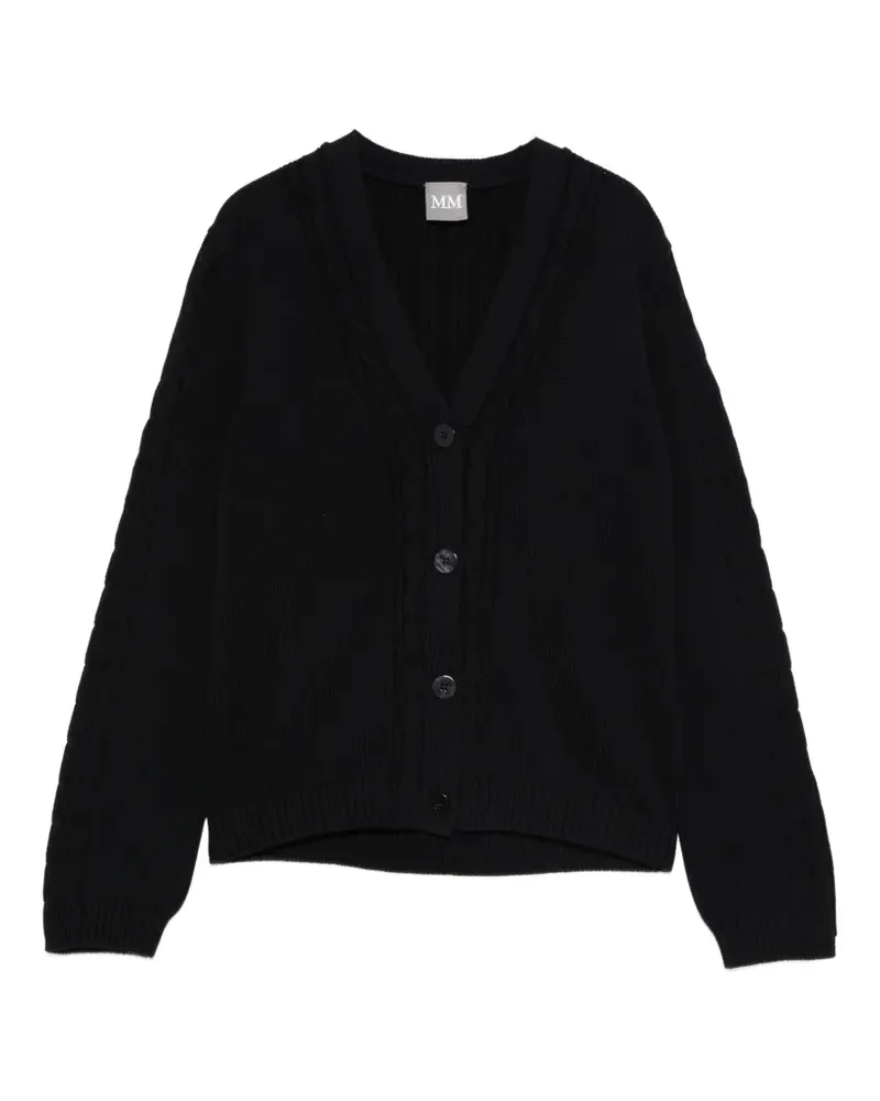 Max Mara Geknöpfter Mmlmaster Cardigan mit Zopfmuster - Blau Blau