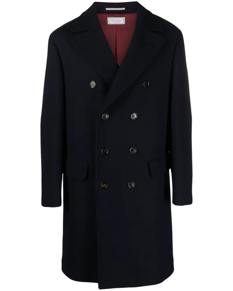 Brunello Cucinelli Doppelreihiger Mantel - Blau Blau