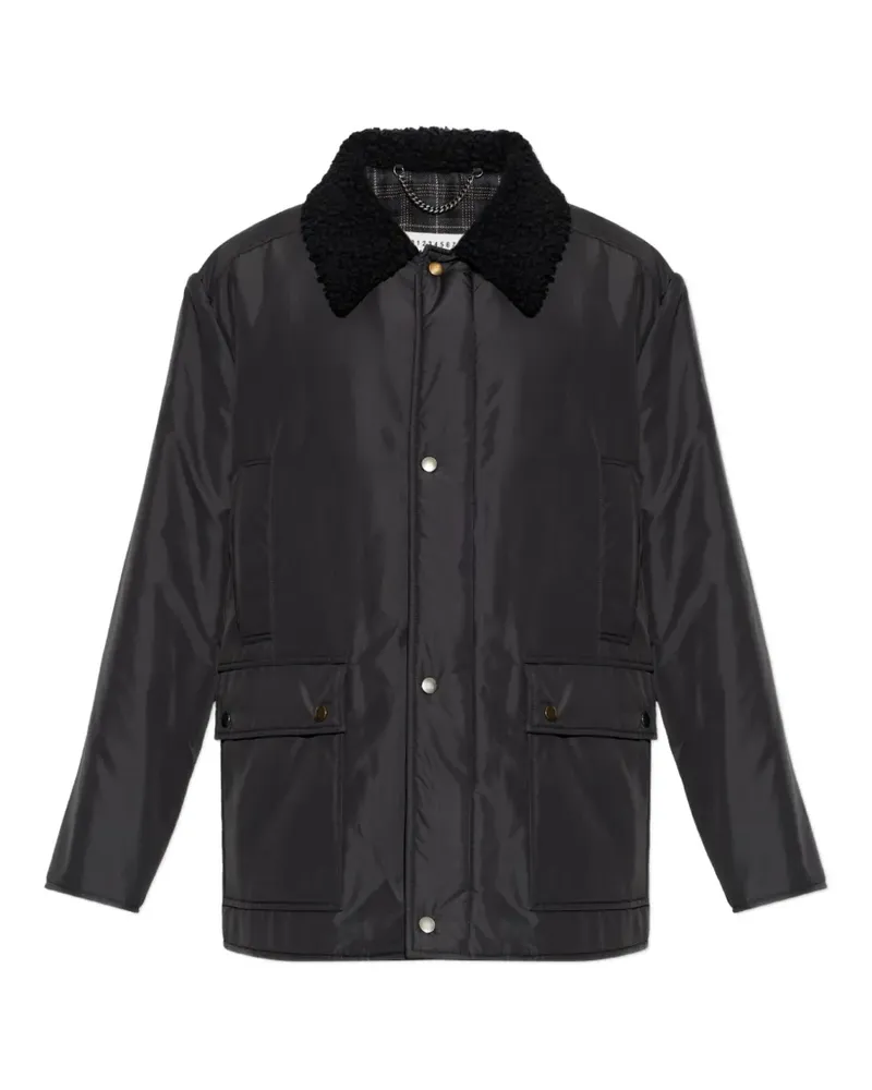 Maison Margiela shearling-collar press-stud jacket - Schwarz Schwarz