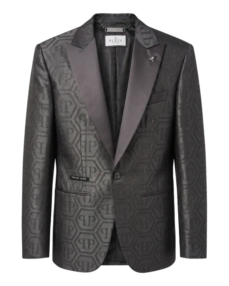Philipp Plein Jacquard-Blazer mit Monogramm - Schwarz Schwarz