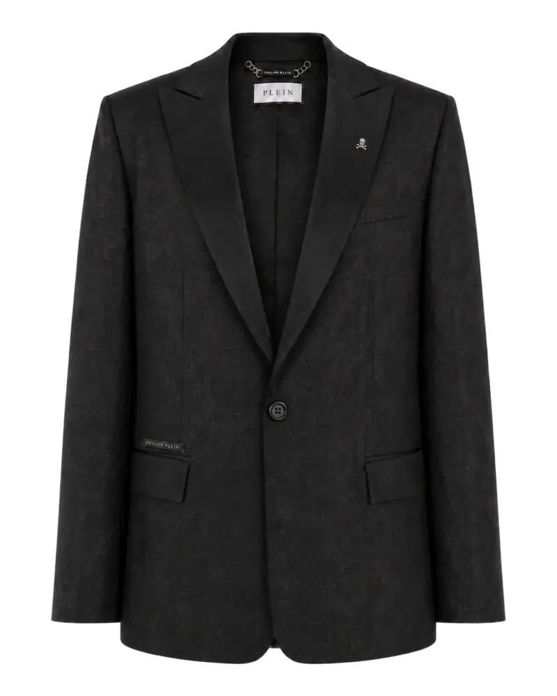 Philipp Plein jacquard blazer regular fit monogram - Schwarz Schwarz