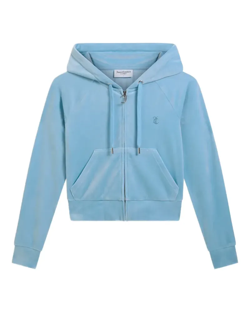 Juicy Couture Diamanté velour zip-up hoodie - Blau Blau