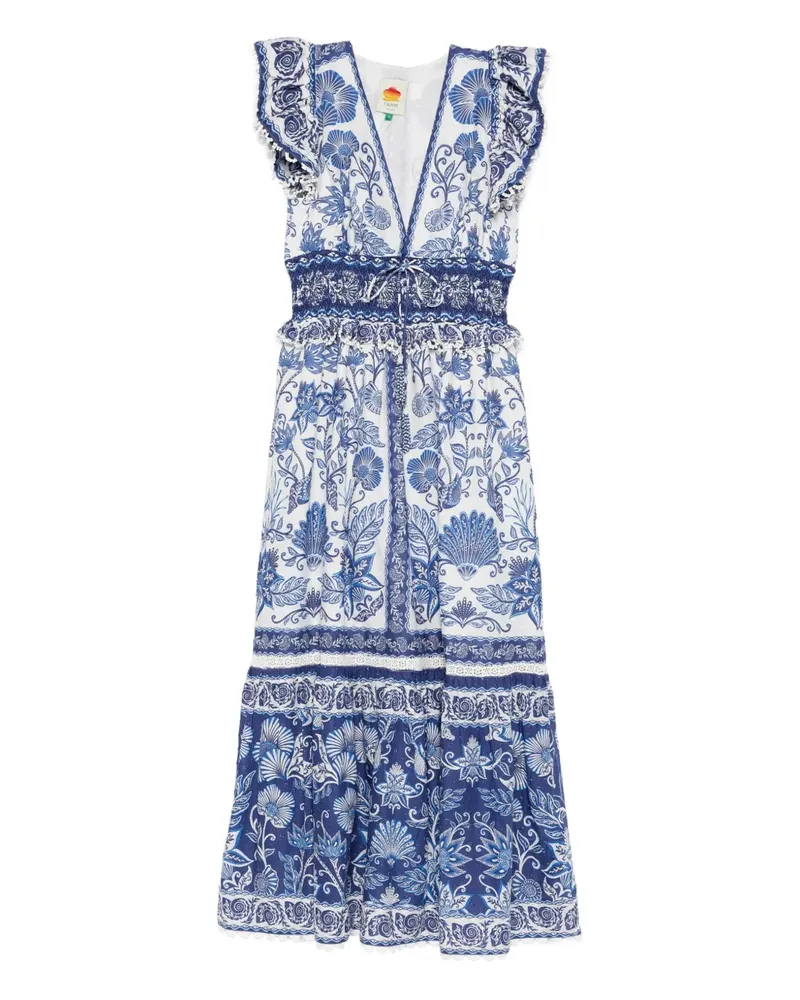 FARM Rio Shell Garden Maxikleid - Weiß Weiß