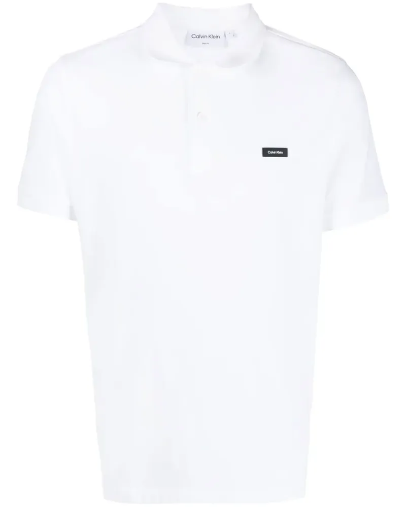 Calvin Klein Poloshirt mit Logo-Patch - Weiß Weiß