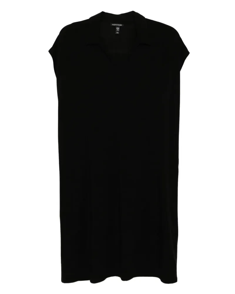 Eileen Fisher Kleid mit klassischem Kragen - Schwarz Schwarz