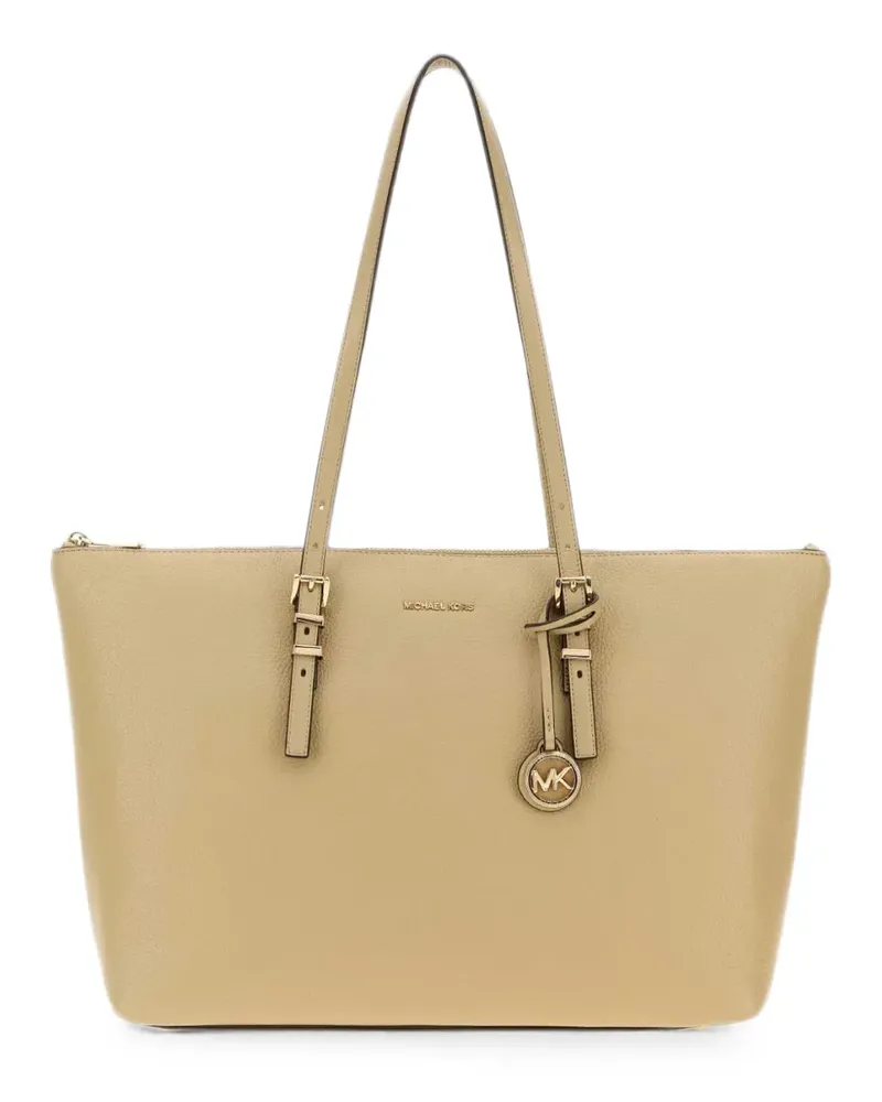 Michael Kors large Quinn pebbled-leather tote bag - Nude Nude