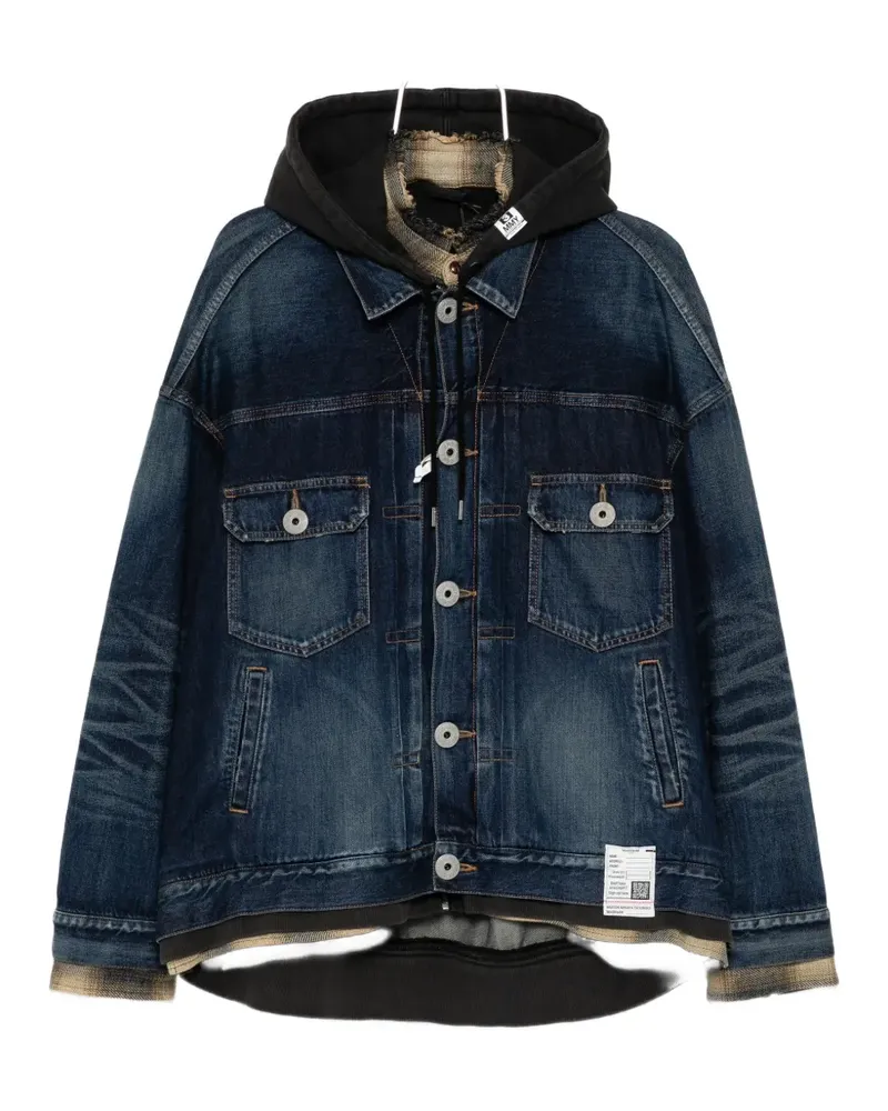 MIHARAYASUHIRO hooded denim jacket - Blau Blau