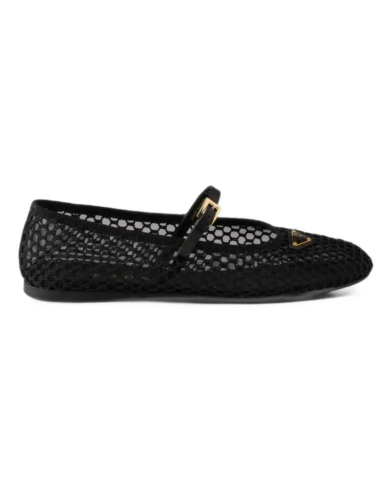 Prada Ballerinas aus Mesh - Schwarz Schwarz