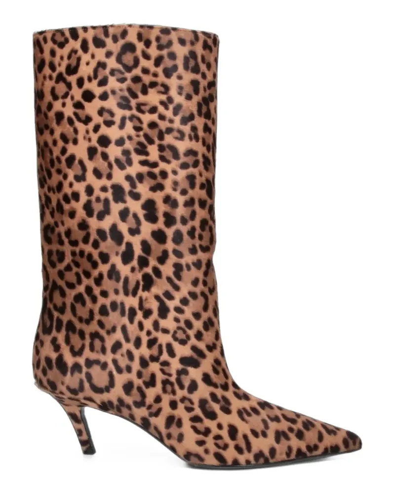 Amina Muaddi Stiefeletten mit Leoparden-Print - Braun Braun