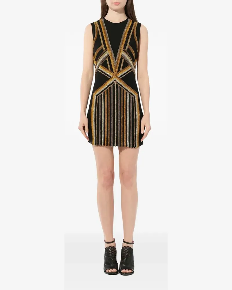 Balmain Const embroidered mini dress - Schwarz Schwarz