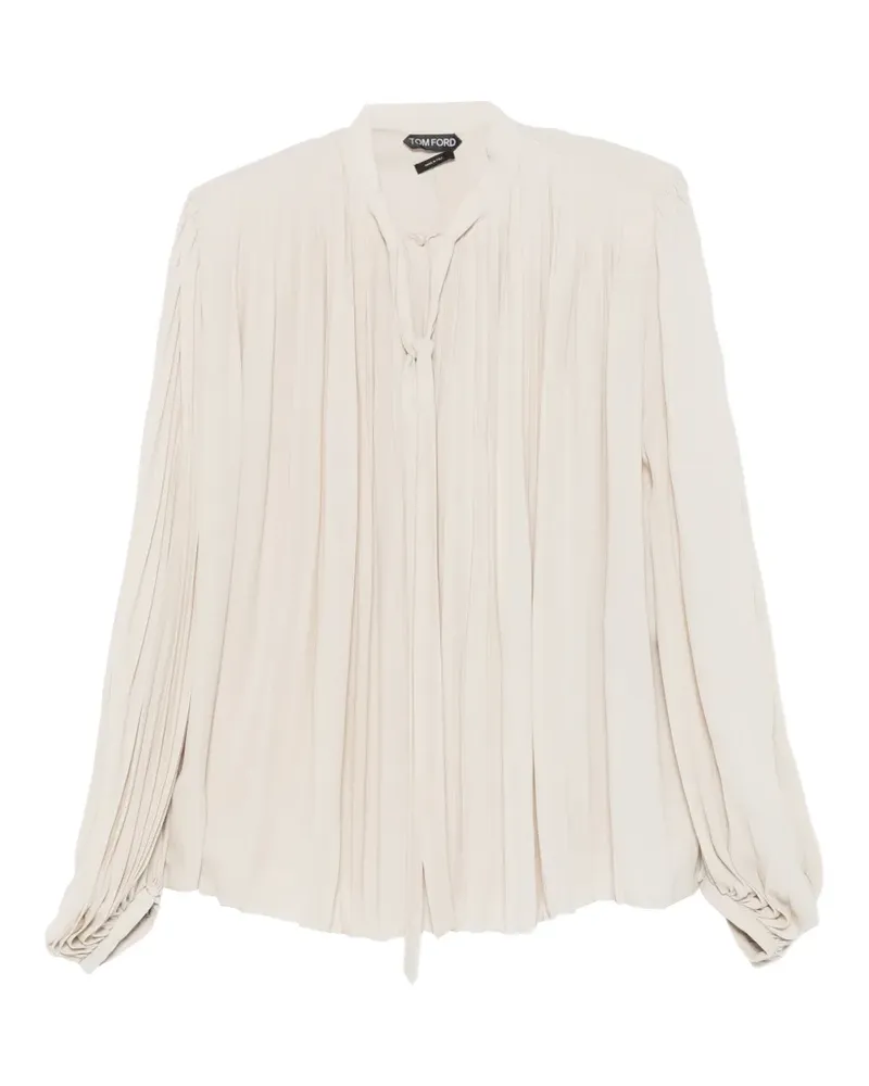 Tom Ford Plissiertes Hemd mit Schleife - Nude Nude