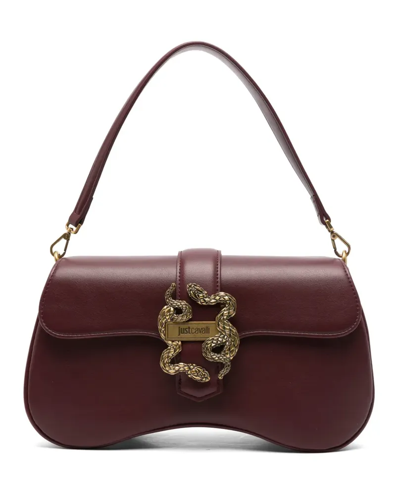 Just Cavalli Schultertasche mit Schlangen-Schild - Rot Rot