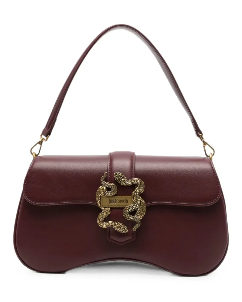 Just Cavalli Schultertasche mit Schlangen-Schild - Rot Rot