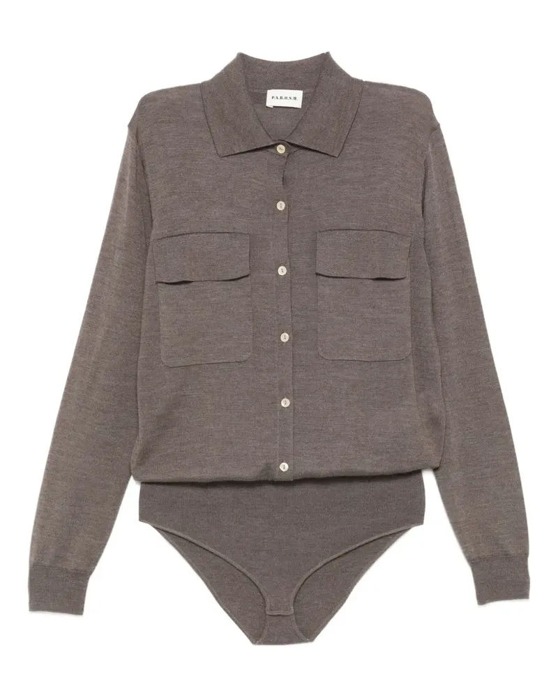 P.A.R.O.S.H. P.A.R.O H. Body mit geknöpfter Tasche - Grau Grau