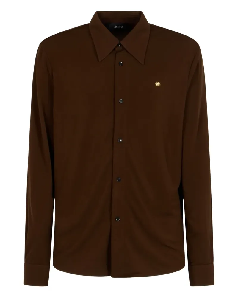 Amiri logo-plaque shirt - Braun Braun