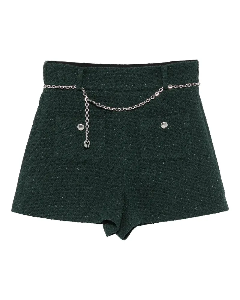 Maje Shorts mit Kettengürtel - Grün Grün