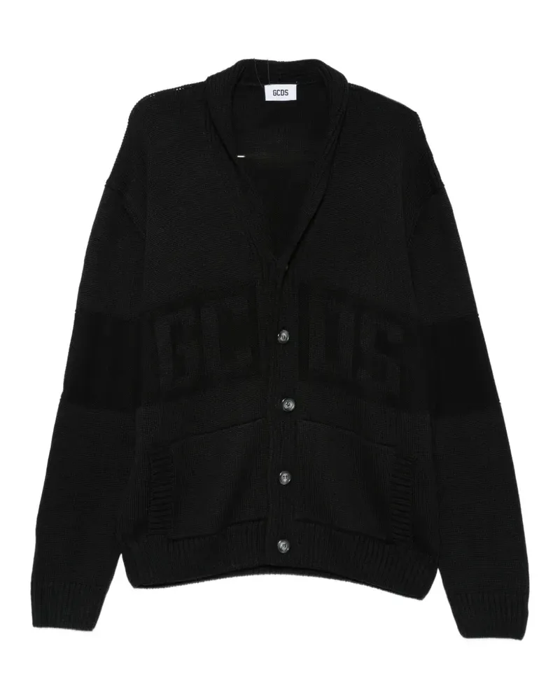 GCDS Cardigan mit Intarsien-Logo - Schwarz Schwarz
