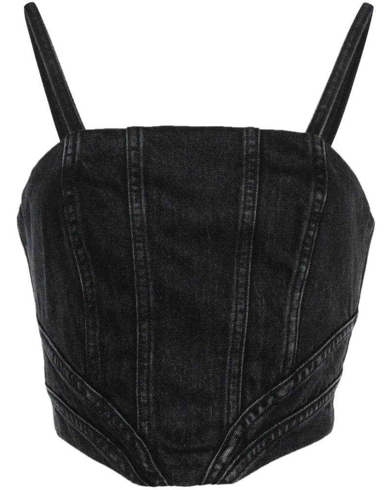Amiri Cropped-Top im Corsage-Stil - Schwarz Schwarz